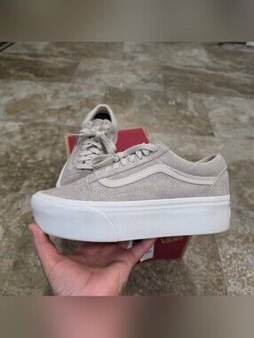 Vans Old Skool Stackform' - W8 - Suede Mushroom/Taupe Mist